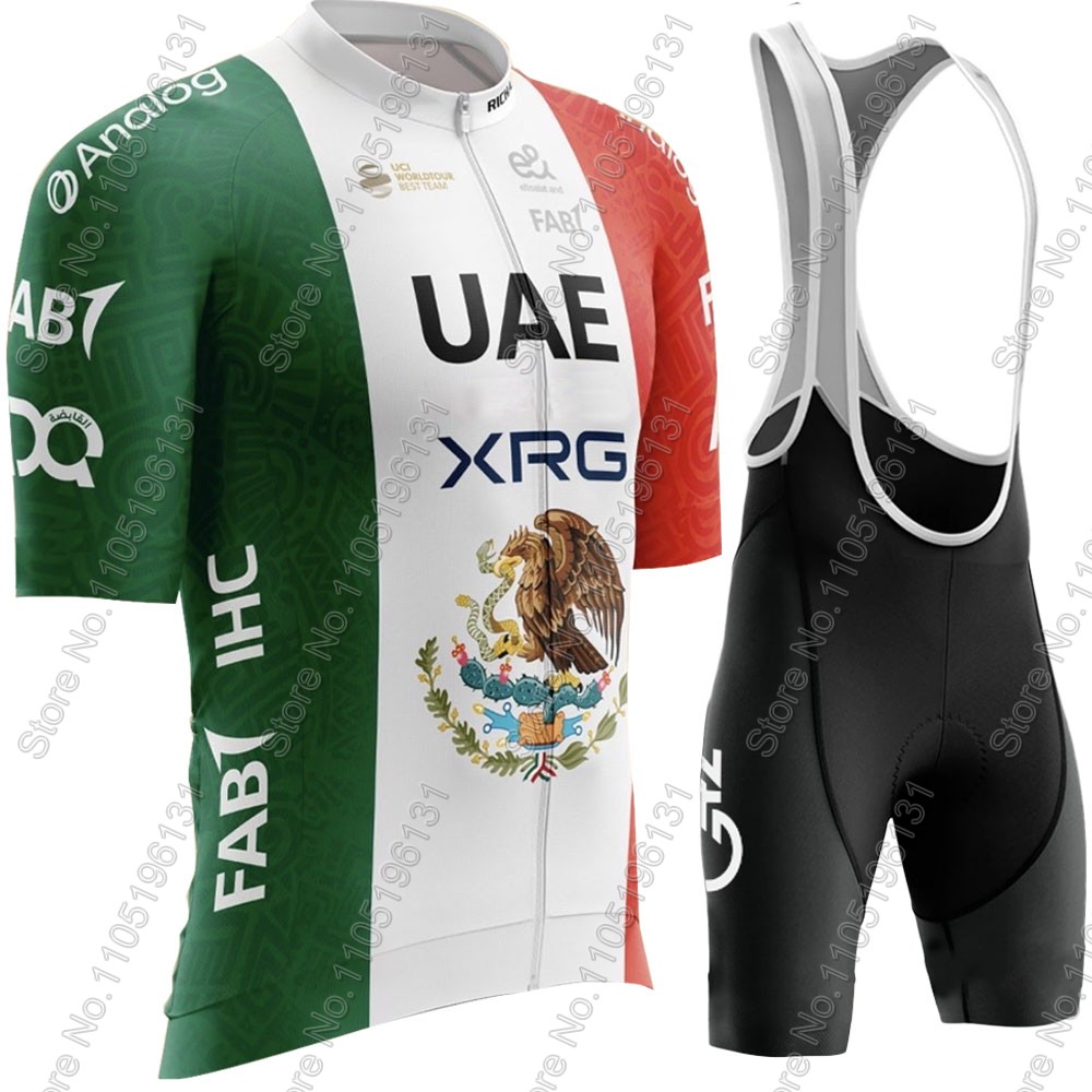 Cycling Bib Shorts - Zestaw kolarski UAE Meksyk 2026, koszulka