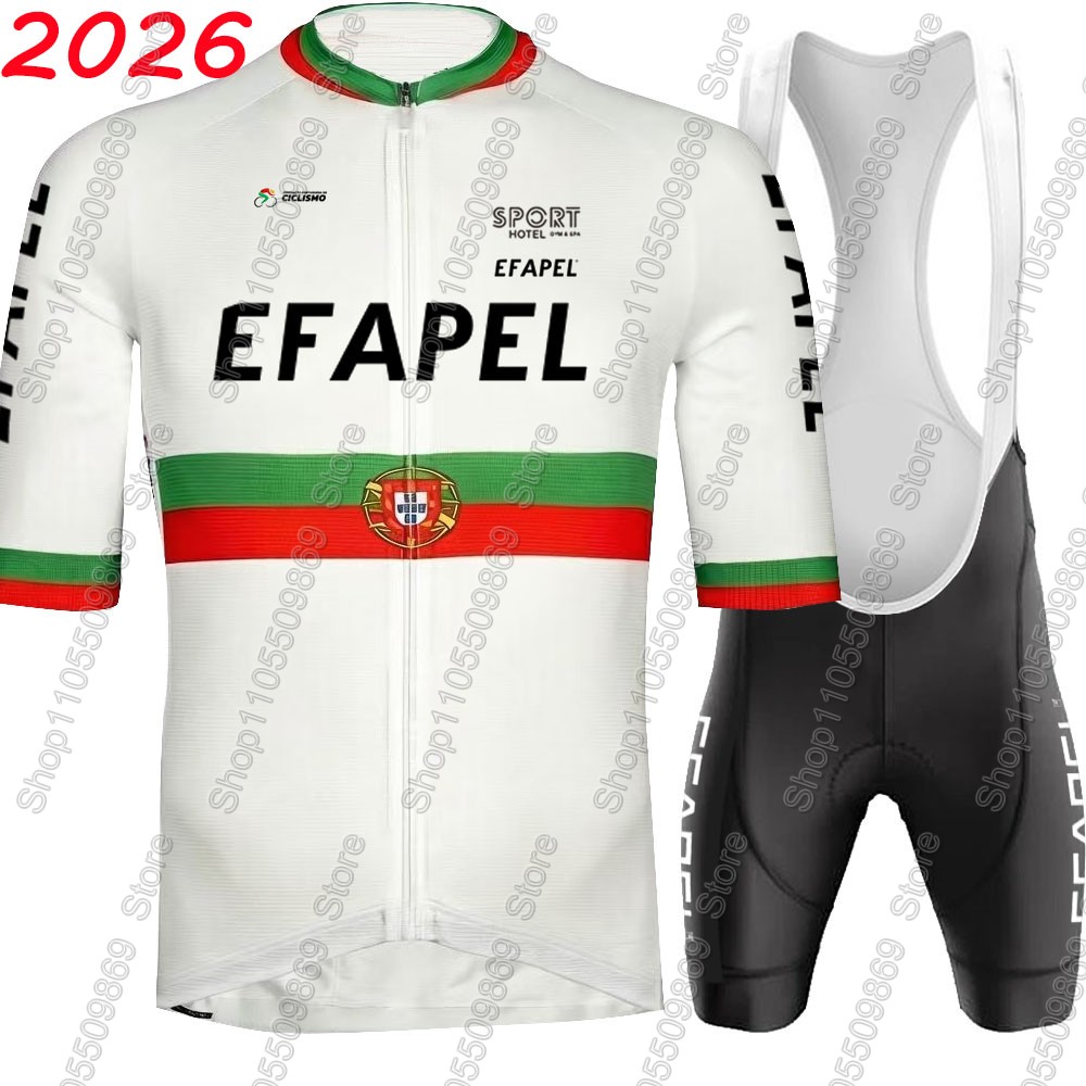 Cycling Bib Shorts - Portugalia 2026 Zestaw kolarski Efapel: Koszulka,