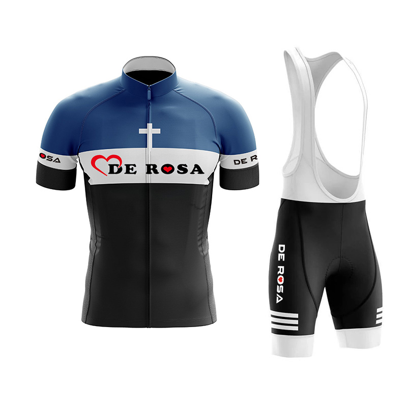 Cycling Bib Shorts - Odzież rowerowa De Rosa, męski oddychający,