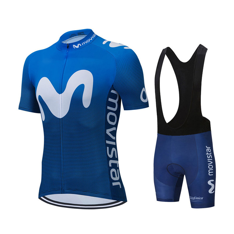 Cycling Bib Shorts - Nowe letnie zestawy koszulek kolarskich Movistar