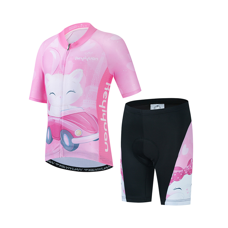 Cycling Gear Kids - KEYIYUAN dziecięca koszulka kolarska szosowa zestaw