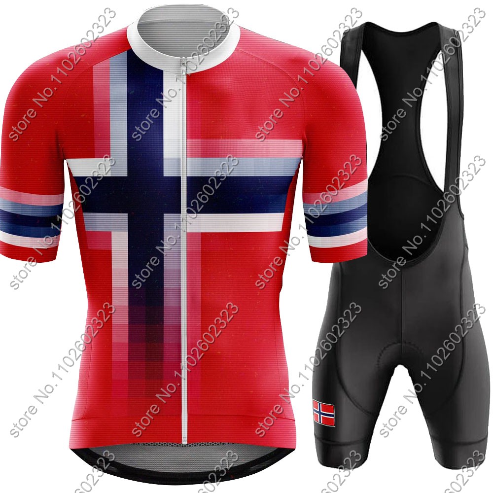 Cycling Bib Shorts - 2024 Norway kolarska koszulka narodowa zestaw