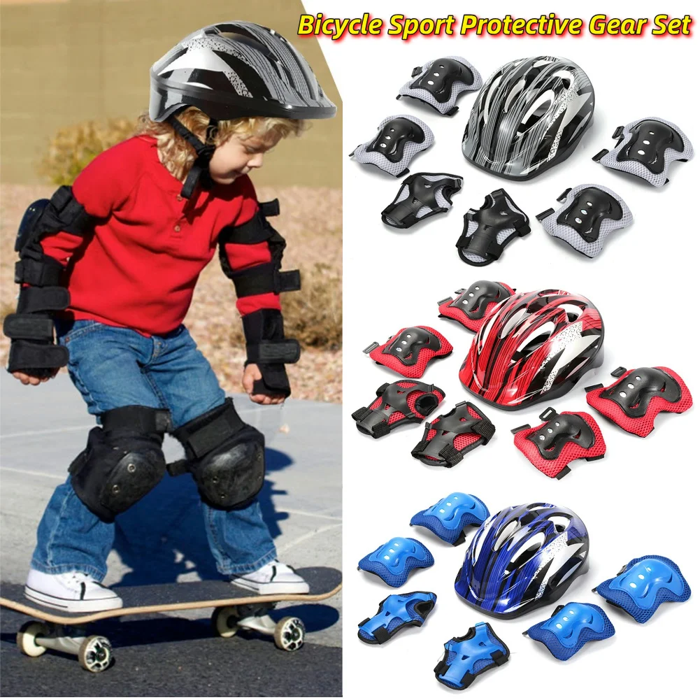 Cycling Gear Kids - 7-częściowy zestaw ochraniaczy rowerowych, regulowany zestaw