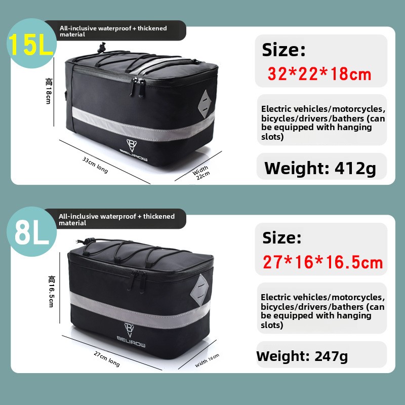 Torba rowerowa tylna 8L/15L, t – Cycling Gear Shelf recenzja i cena